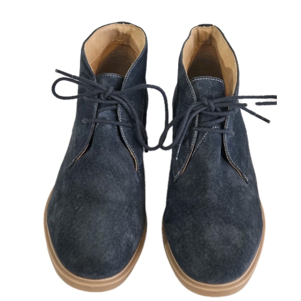 Women's Suede Chukka Boots 9.5 Hush Puppies Navy Blue Bailey Ankle Mod Preppy - Picture 14 of 14